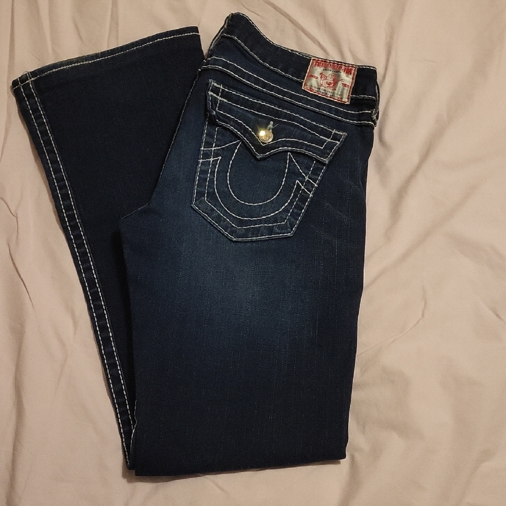 True Religion Women's Dark Blue Bootcut Jeans sz 31